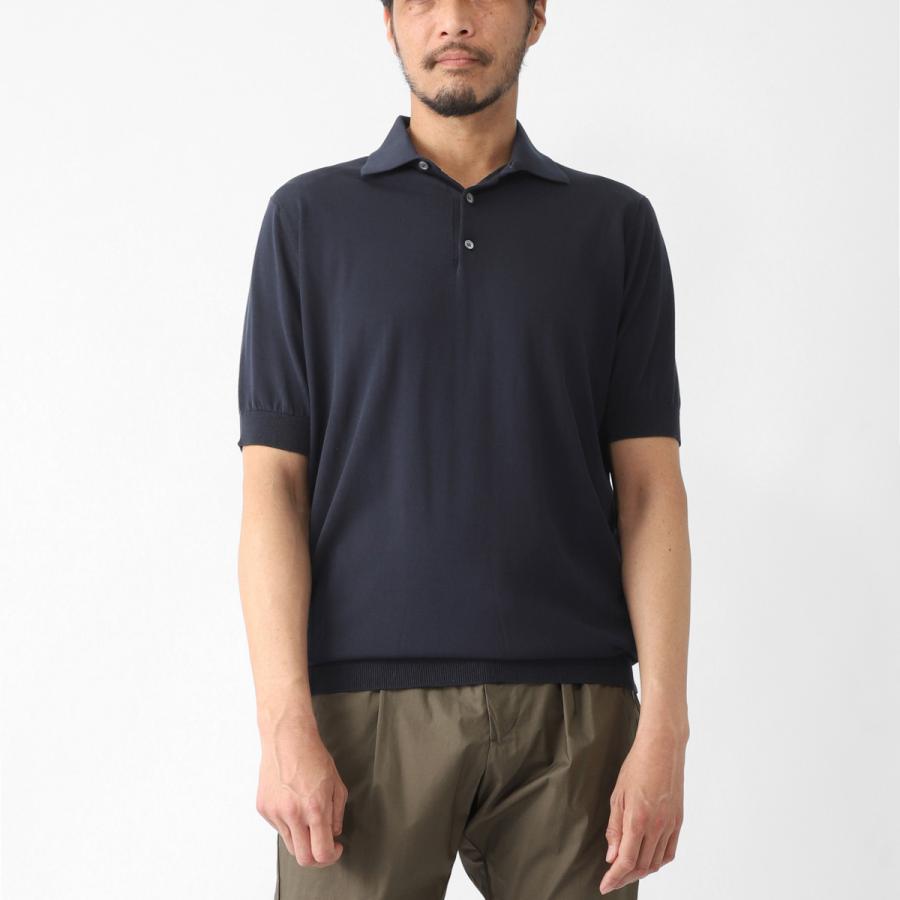 フィリッポ デ ローレンティス FILIPPO DE LAURENTIIS ニットポロシャツ POLO SWEATER SS CREPE COTTON クレープコットン 大きいサイズあり メンズの画像
