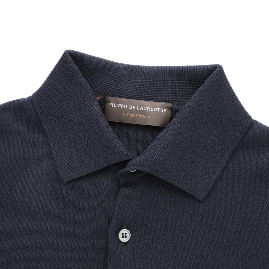 フィリッポ デ ローレンティス FILIPPO DE LAURENTIIS ニットポロシャツ POLO SWEATER SS CREPE COTTON クレープコットン 大きいサイズあり メンズの画像