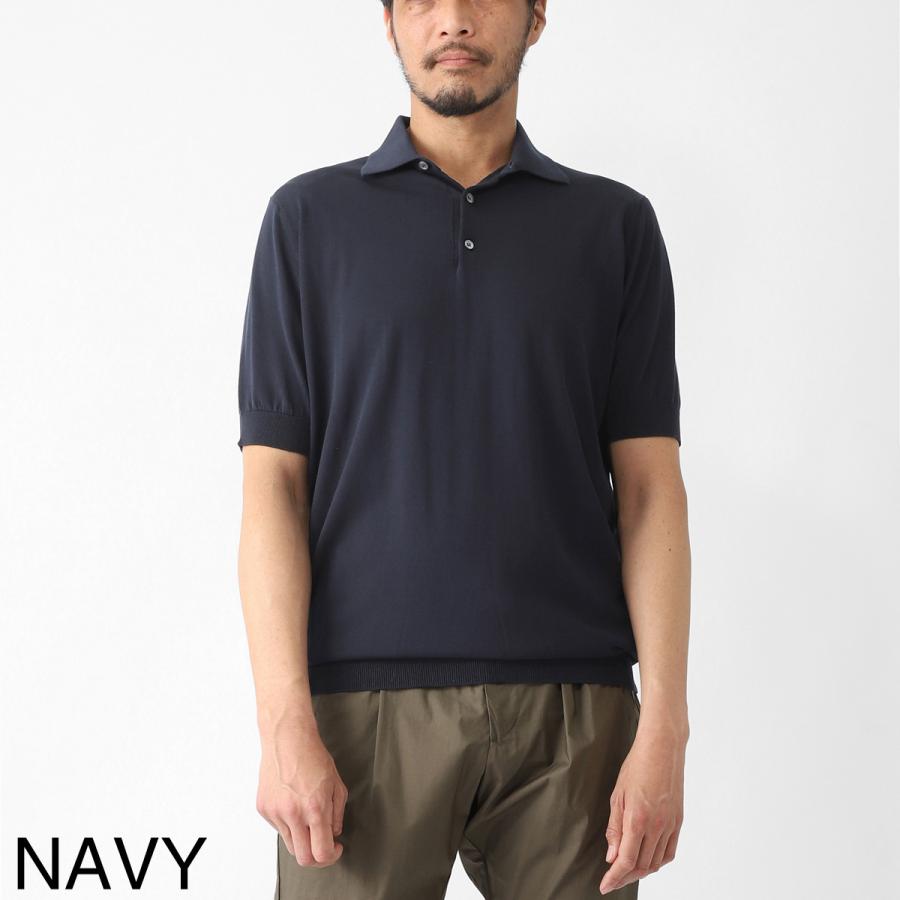 フィリッポ デ ローレンティス FILIPPO DE LAURENTIIS ニットポロシャツ POLO SWEATER SS CREPE COTTON クレープコットン 大きいサイズあり メンズの画像