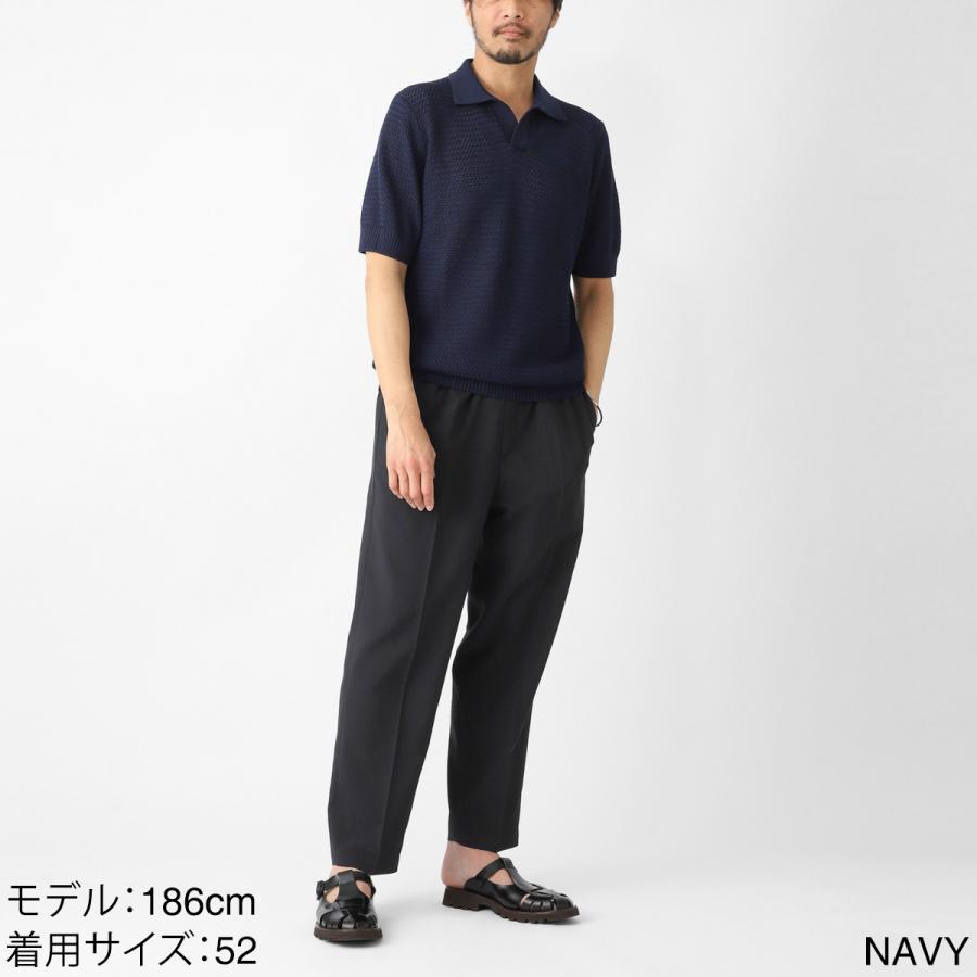 フィリッポ デ ローレンティス FILIPPO DE LAURENTIIS ニットポロシャツ POLO SWEATER SS スキッパーポロシャツ 大きいサイズあり ブルー メンズの画像