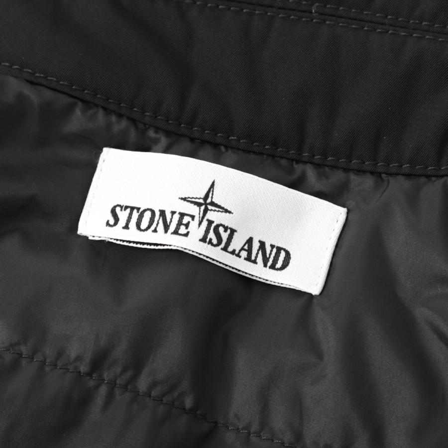 STONE ISLANDモックネックフリース切替中綿キルティングLロゴ