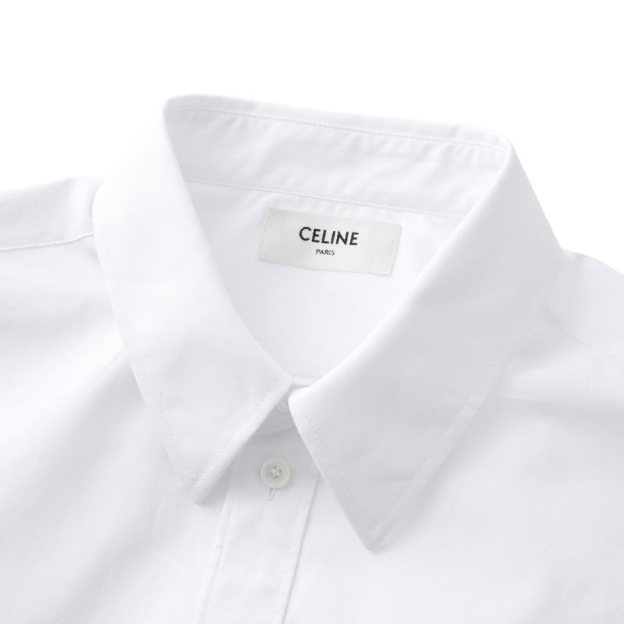 セリーヌ CELINE 長袖レギュラーカラーシャツ リラックスシャツ ホワイト レディース rc09x-0t01-01bcの画像