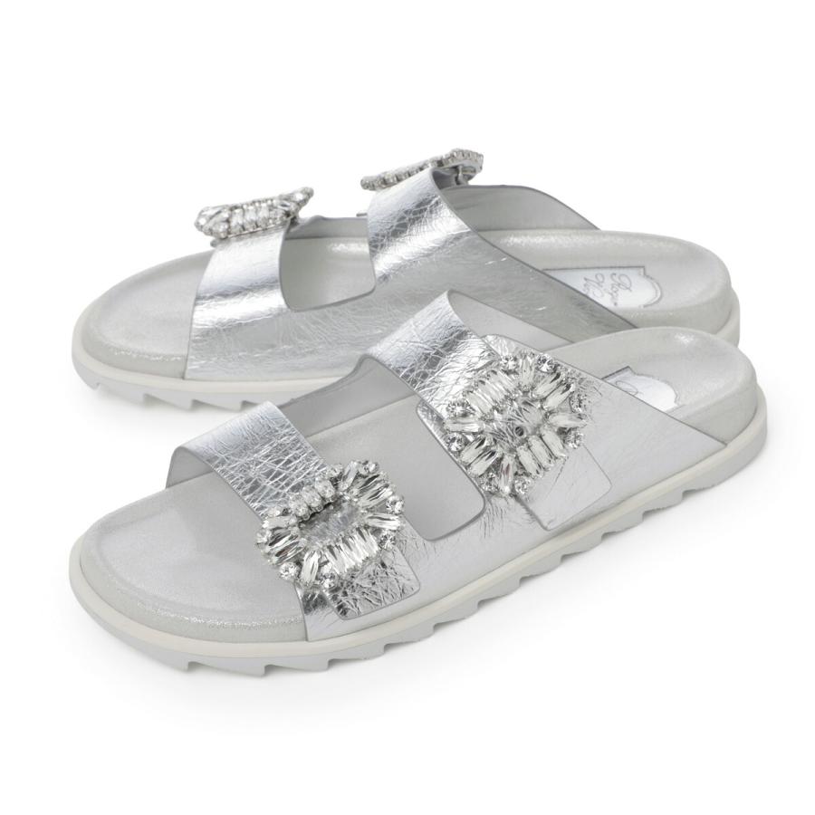 ロジェヴィヴィエ ROGER VIVIER サンダル SLIDY VIV STRASS BUCKLE