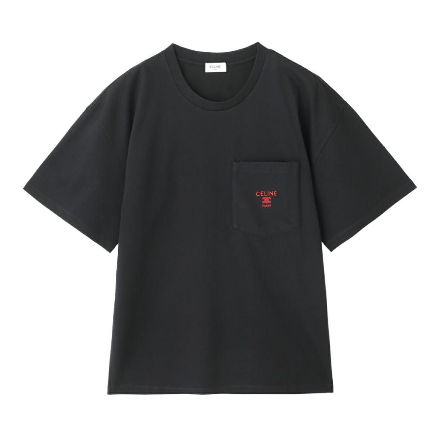 CELINE（セリーヌ） クルーネックTシャツ ブラック メンズ : モダン