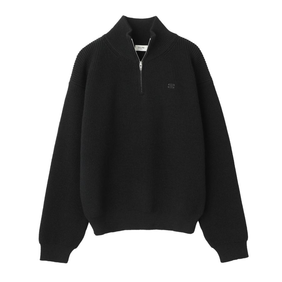 CELINE セリーヌ ハーフジップニット ブラック メンズ ry02q CELINE セリーヌ ハーフジップニット ブラック メンズ ry02q