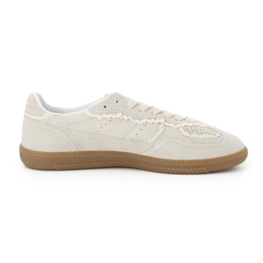 アロハス ALOHAS スニーカー TB.490 Leather Sneakers スエード クロシェ編みレース ラバーソール ロートップ 大きいサイズあり ベージュ レディースの画像