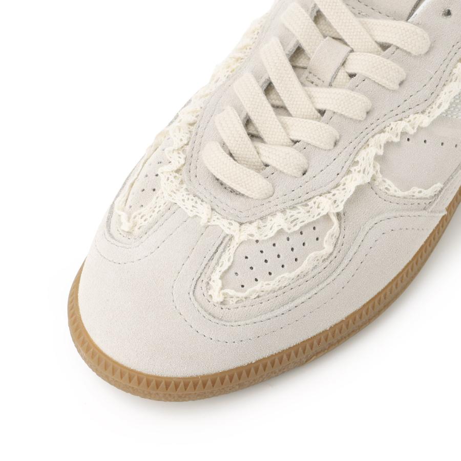 アロハス ALOHAS スニーカー TB.490 Leather Sneakers スエード クロシェ編みレース ラバーソール ロートップ 大きいサイズあり ベージュ レディースの画像