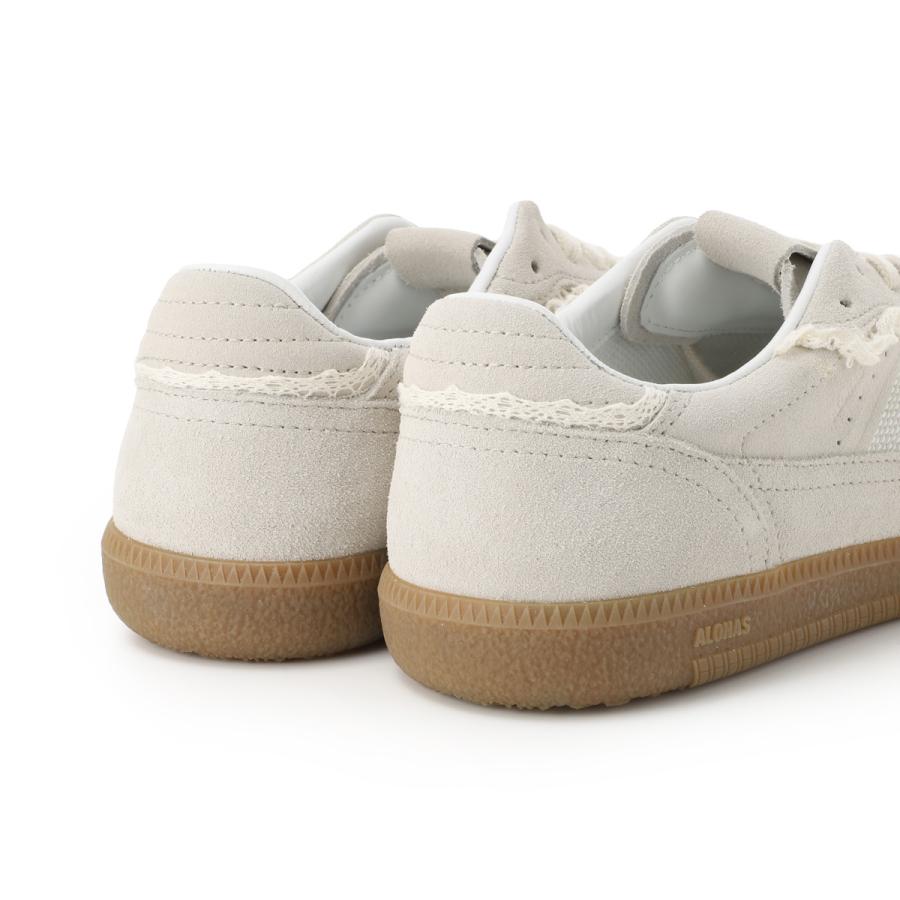 アロハス ALOHAS スニーカー TB.490 Leather Sneakers スエード クロシェ編みレース ラバーソール ロートップ 大きいサイズあり ベージュ レディースの画像