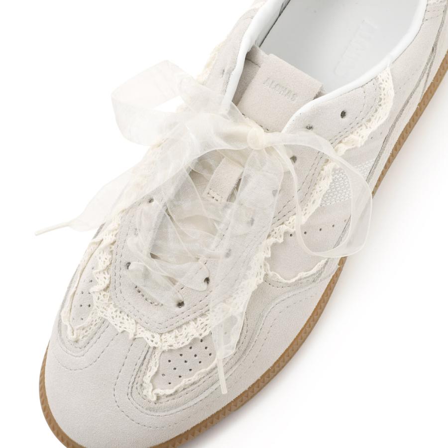 アロハス ALOHAS スニーカー TB.490 Leather Sneakers スエード クロシェ編みレース ラバーソール ロートップ 大きいサイズあり ベージュ レディースの画像