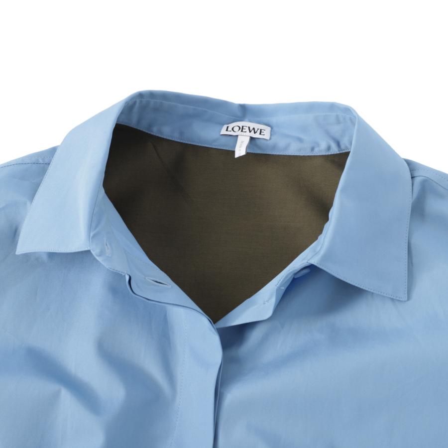 ロエベ LOEWE シャツドレス TURN-UP SHIRT DRESS シャツワンピース ブルー レディース s359y09xed-5690の画像