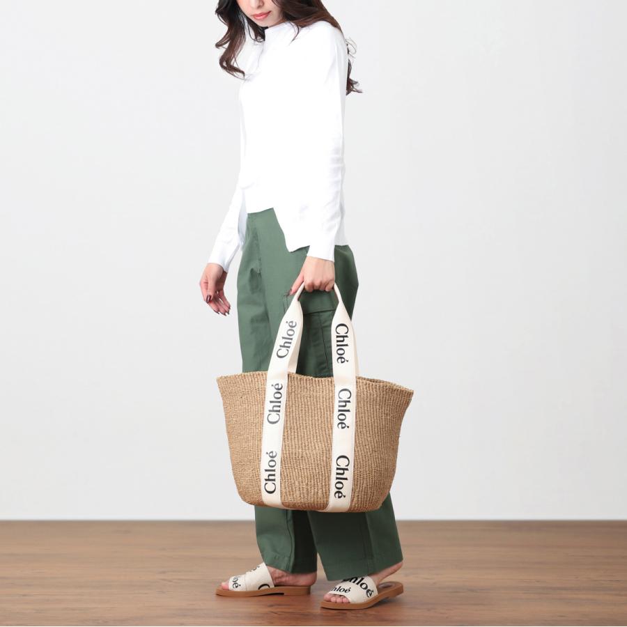 Chloe クロエ カゴバッグ WOODY LARGE バスケット ホワイト Chloe クロエ カゴバッグ WOODY LARGE バスケット ホワイト
