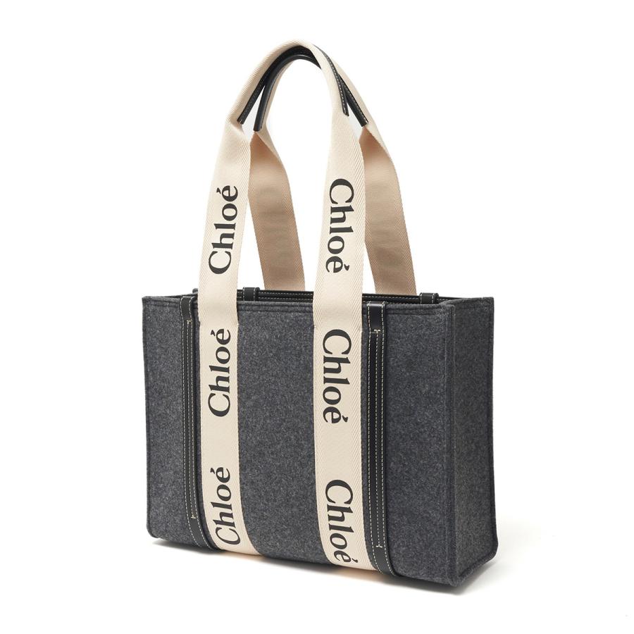 Chloe クロエ トートバッグ WOODY MEDIUM グレー レディース 