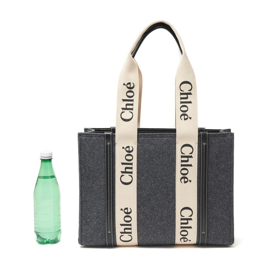 Chloe クロエ トートバッグ WOODY MEDIUM グレー レディース