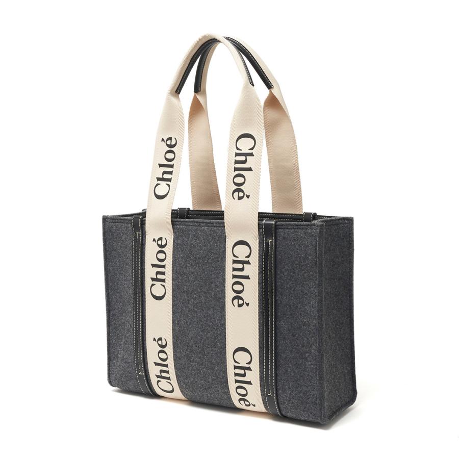 Chloe（クロエ） トートバッグ WOODY MEDIUM グレー レディース