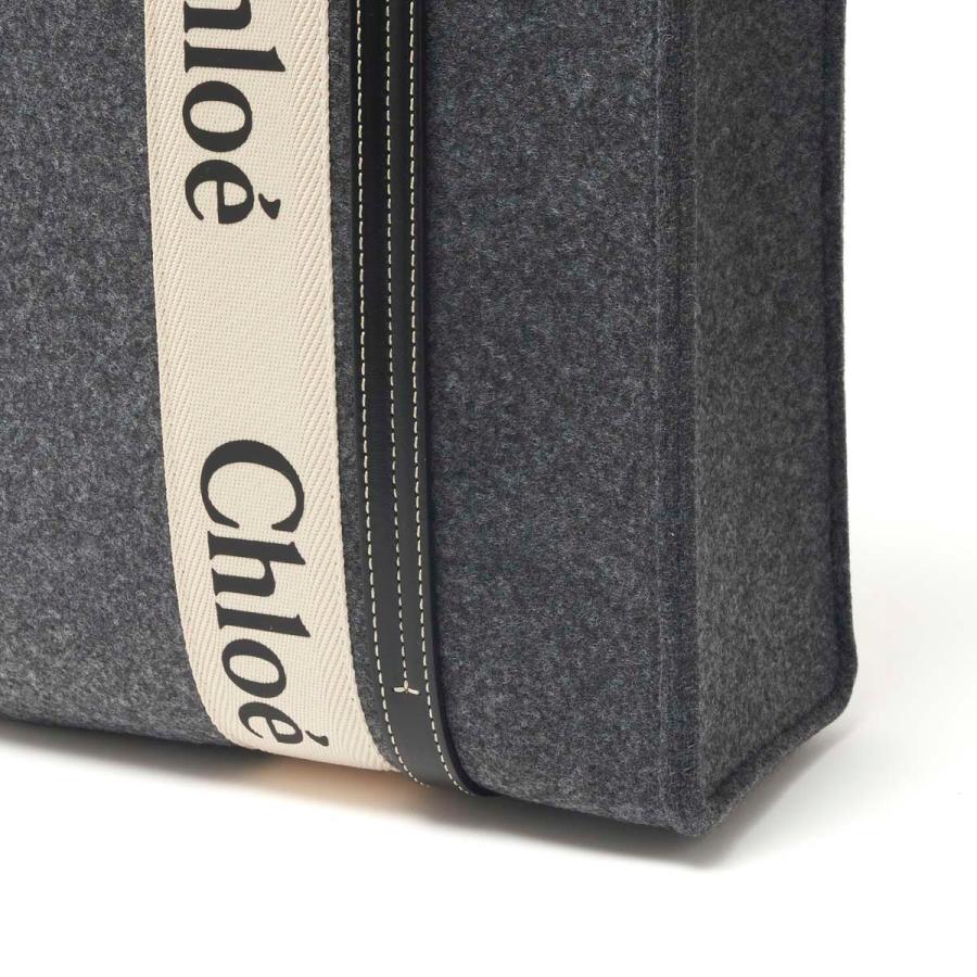 Chloe クロエ トートバッグ WOODY MEDIUM グレー レディース
