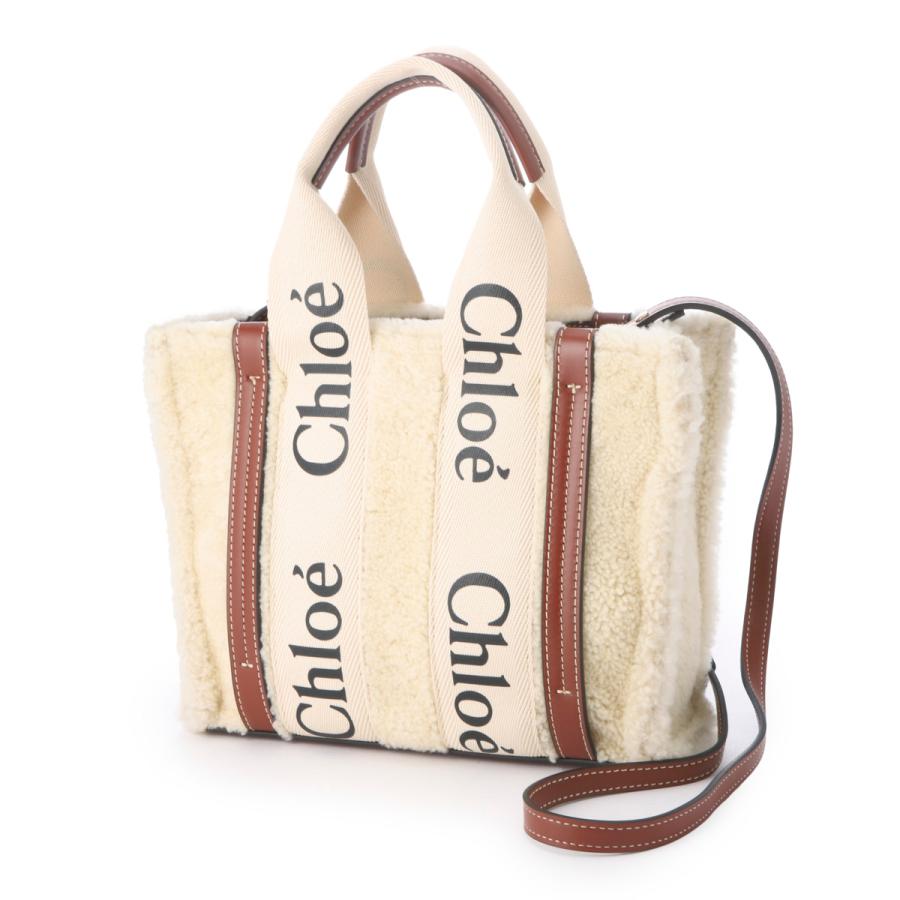 Chloe（クロエ） トートバッグ WOODY SMALL ショルダーバッグ ベージュ