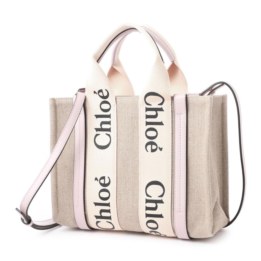 Chloe☆25SS ミニ WOODY 2WAY トートバッグ CHLOE「WOODY」2WAYスモールトートバッグ CEMENT PINK (Chloe