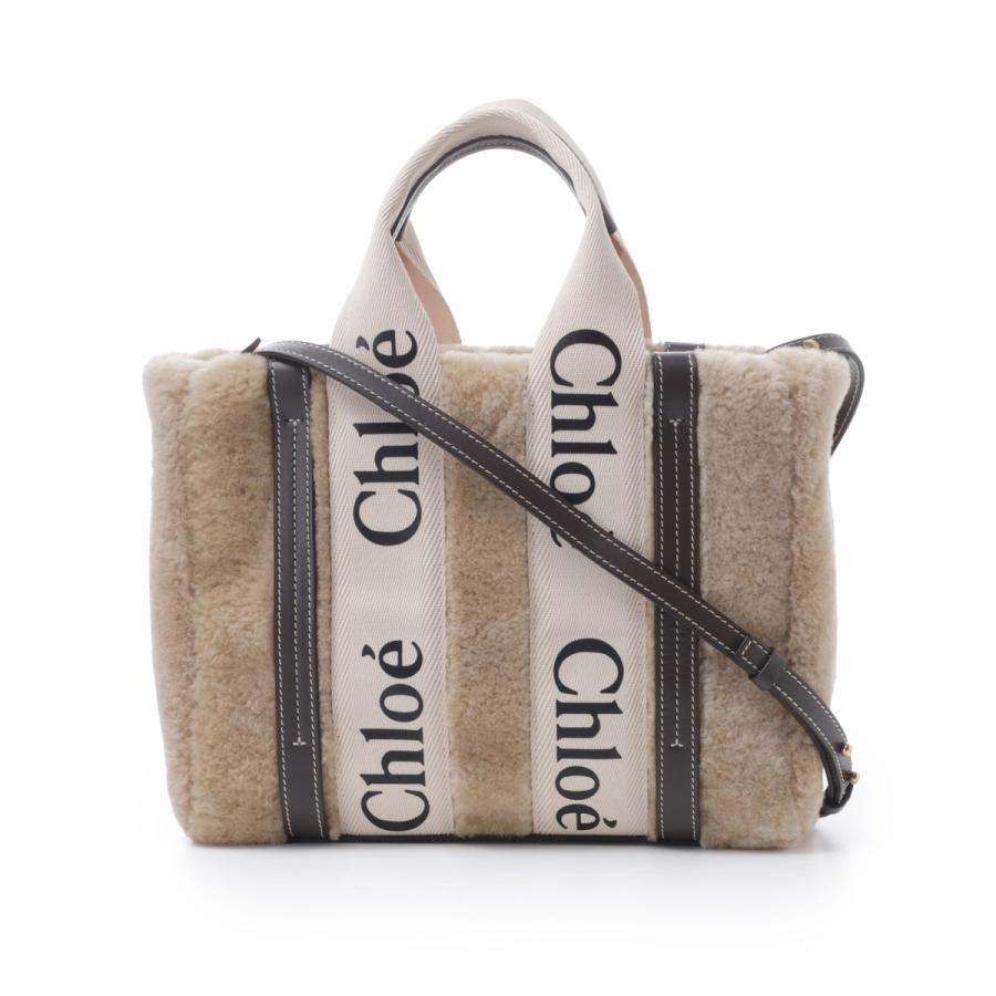 Chloe（クロエ） トートバッグ 3WAY WOODY SMALL ベージュ レディース