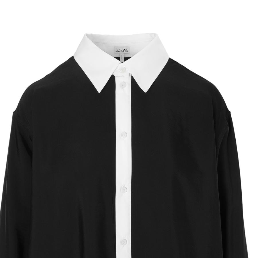 LOEWE 25SS ドレープ シャツワンピース 38 タグ付き LOEWE（ロエベ） シャツドレス SHIRT DRESS シャツワンピース ブラック