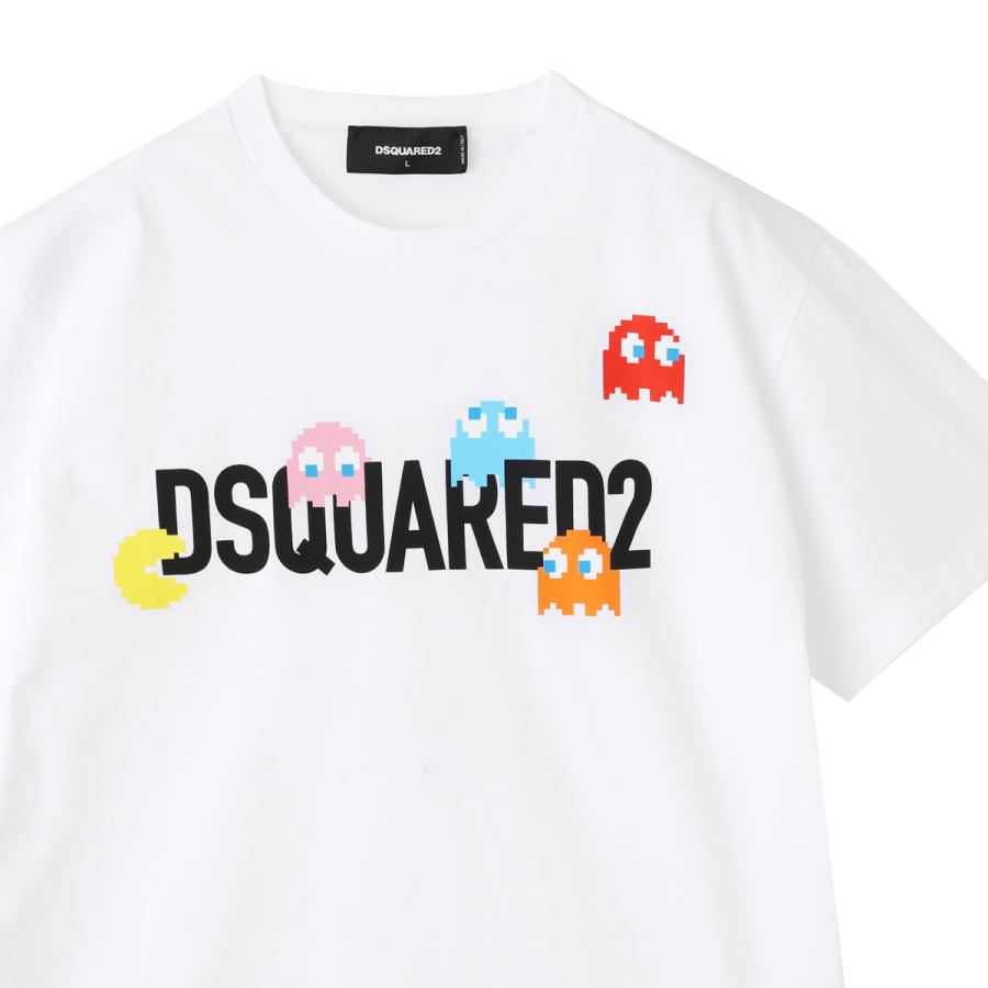 ディースクエアード DSQUARED2 クルーネックTシャツ PAC-MAN CIGARETTE FIT メンズ s71gd1349-s23009-100｜mb-y｜03