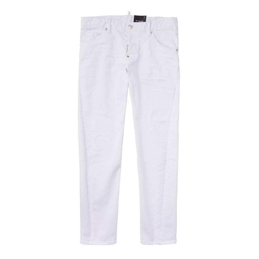 【新品・未使用】DSQUARED2 ホワイトデニム スリムフィット DSQUARED2（ディースクエアード） ボタンフライジーンズ SEXY TWIST