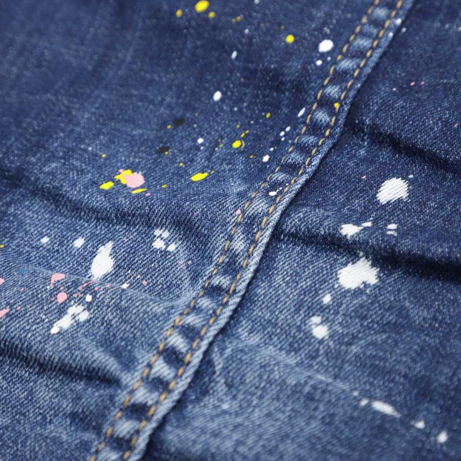 DSQUARED2 ディースクエアード ウール メンズPコート 48ネイビー 定価47万】DSQUARED2ドッキングウールダウンピーコート