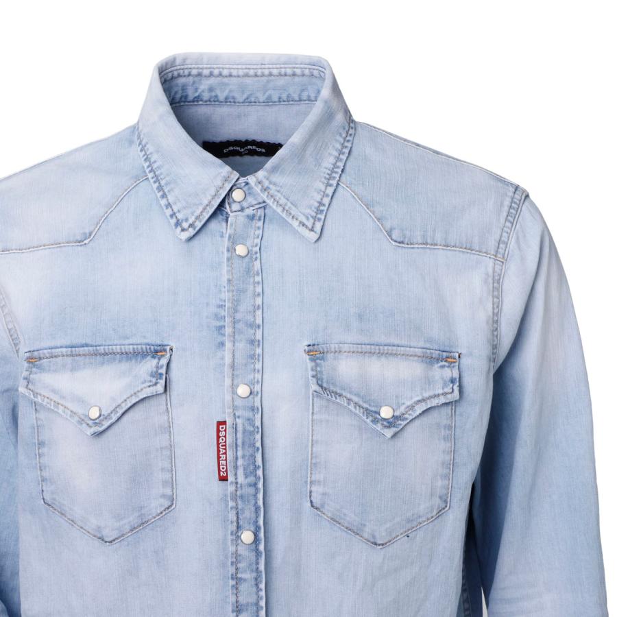 DSQUARED2 ディースクエアード デニムシャツ CLASSIC WESTERN SHIRT ブルー メンズ s74dm0703 ...