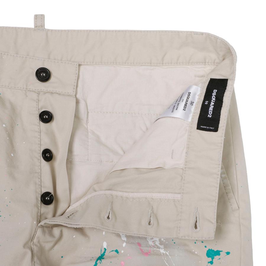 ディースクエアード DSQUARED2 ボタンフライパンツ チノパンツ ベージュ DSQUARED2 ディースクエアード ボタンフライパンツ PINKY SPLASH