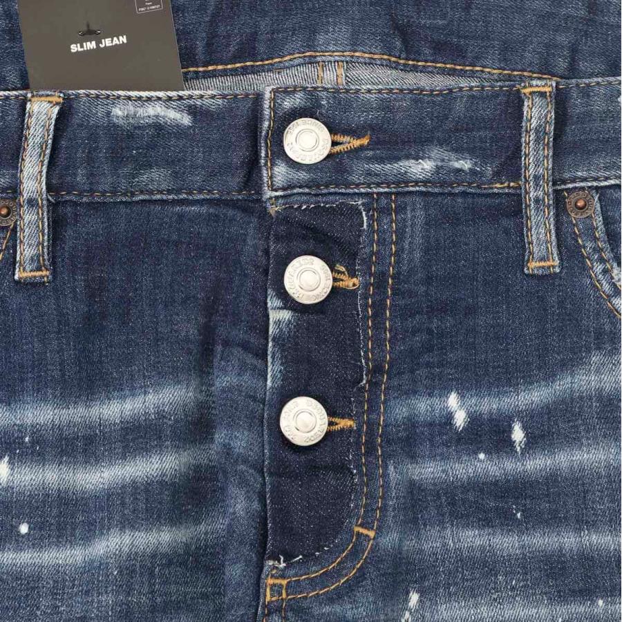 DSQUARED2 ディースクエアード ボタンフライジーンズ SLIM JEAN ブルー 