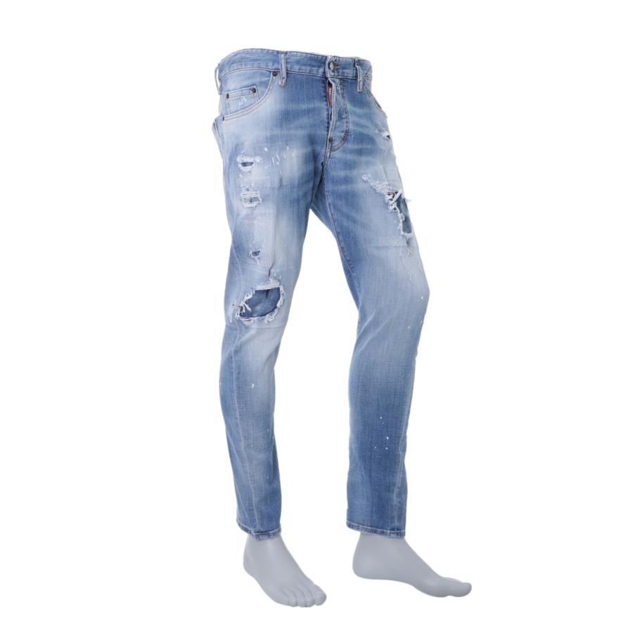 ディースクエアード DSQUARED2 ボタンフライジーンズ SEXY TWIST JEAN ブルー メンズ s74lb1366-s30342-470の画像