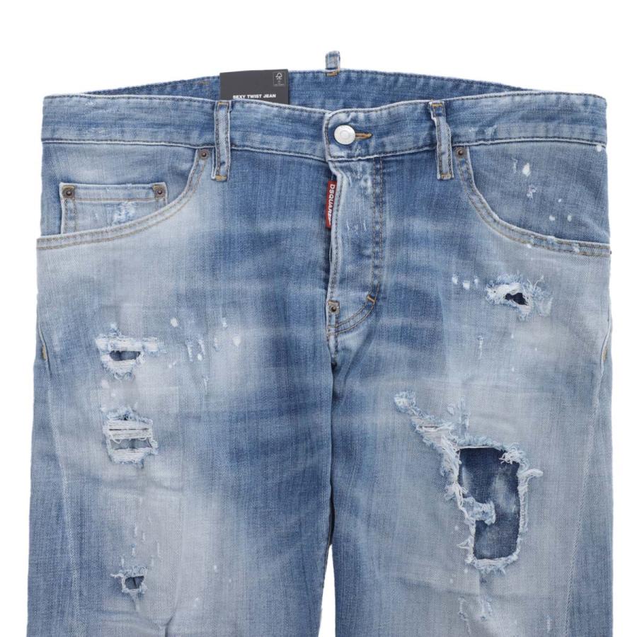 ディースクエアード DSQUARED2 ボタンフライジーンズ SEXY TWIST JEAN ブルー メンズ s74lb1366-s30342-470の画像