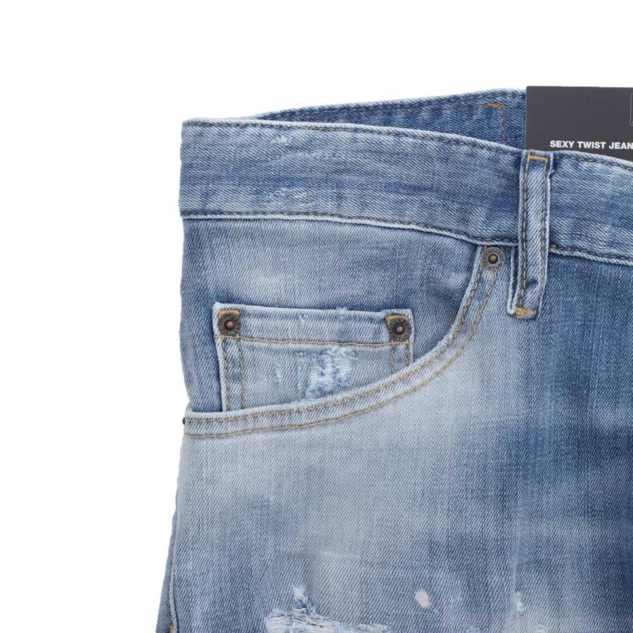 ディースクエアード DSQUARED2 ボタンフライジーンズ SEXY TWIST JEAN ブルー メンズ s74lb1366-s30342-470の画像