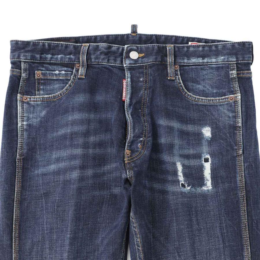 ディースクエアード DSQUARED2 ボタンフライジーンズ TEDDY MINI FRONT JEANS ブルー メンズの画像