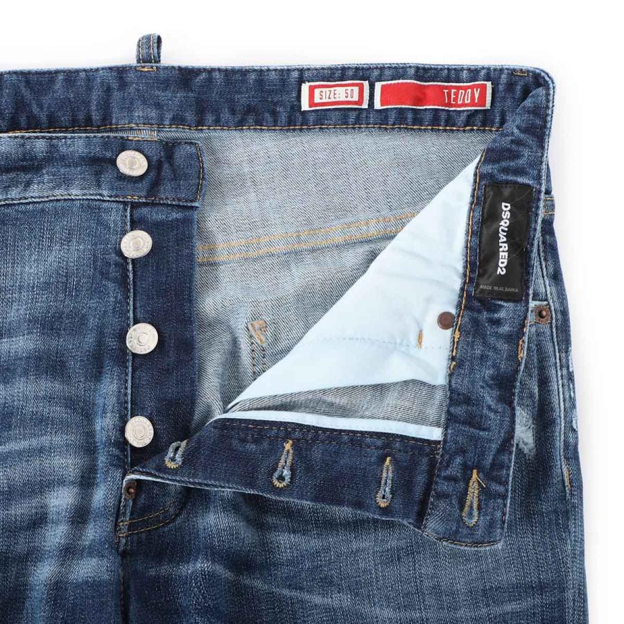 ディースクエアード DSQUARED2 ボタンフライジーンズ TEDDY JEANS ブルー メンズの画像