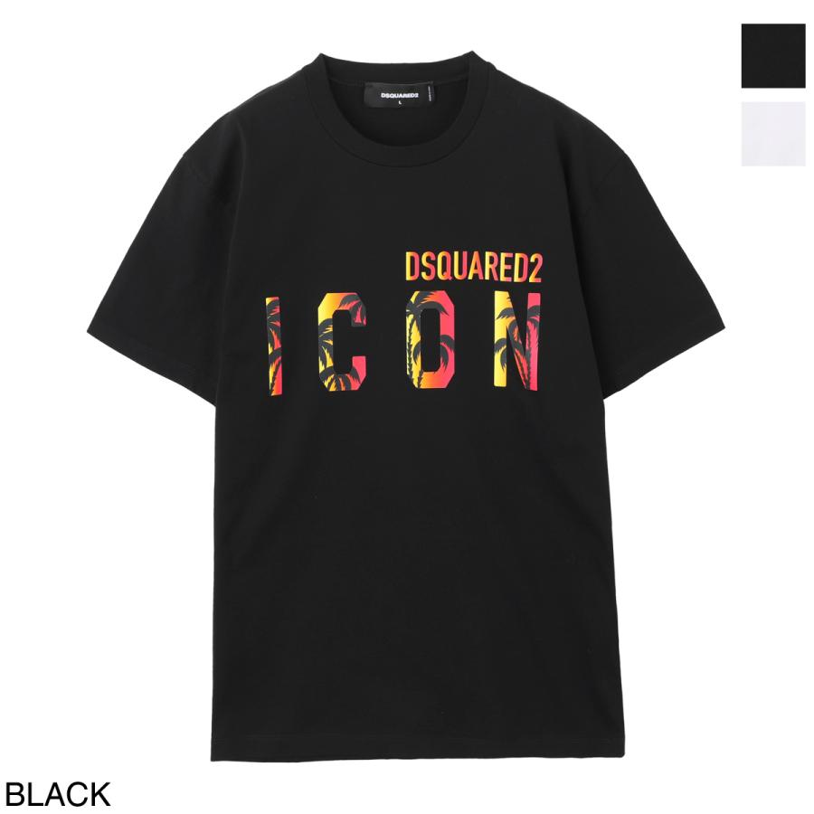 1点限DSQUARED2 Tシャツ ブラック 黒ディースクエアード ディースク DSQUARED2 ディースクエアード クルーネックTシャツ メンズ