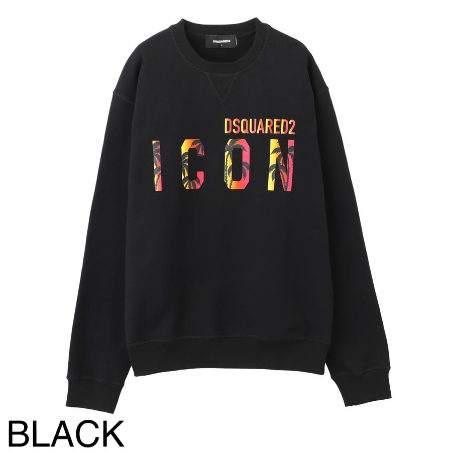 DSQUARED2 ブラック クルーネック トレーナー DSQUARED2 ディースクエアード クルーネックスウェット メンズ
