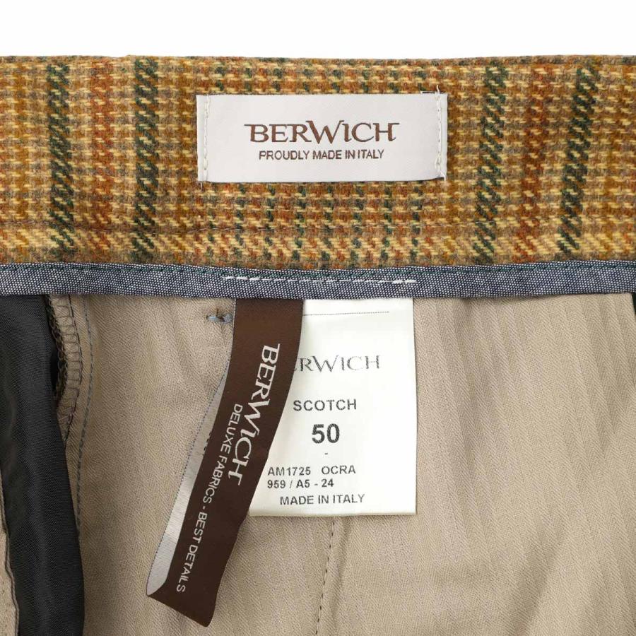 ベルウィッチ BERWICH ツープリーツ スラックス SCOTCH OVERCHECK