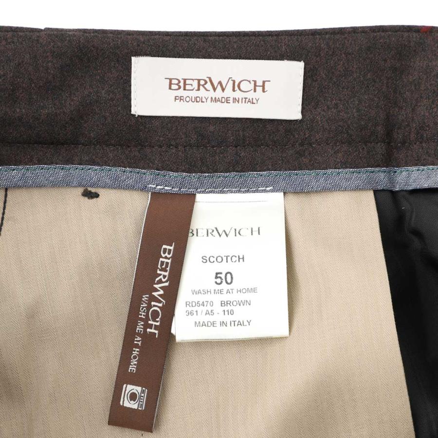 ベルウィッチ BERWICH ツープリーツ スラックス SCOTCH LIGHT MELANGE WOOL ウールパンツ メンズ scotch-rd5470-brown_13