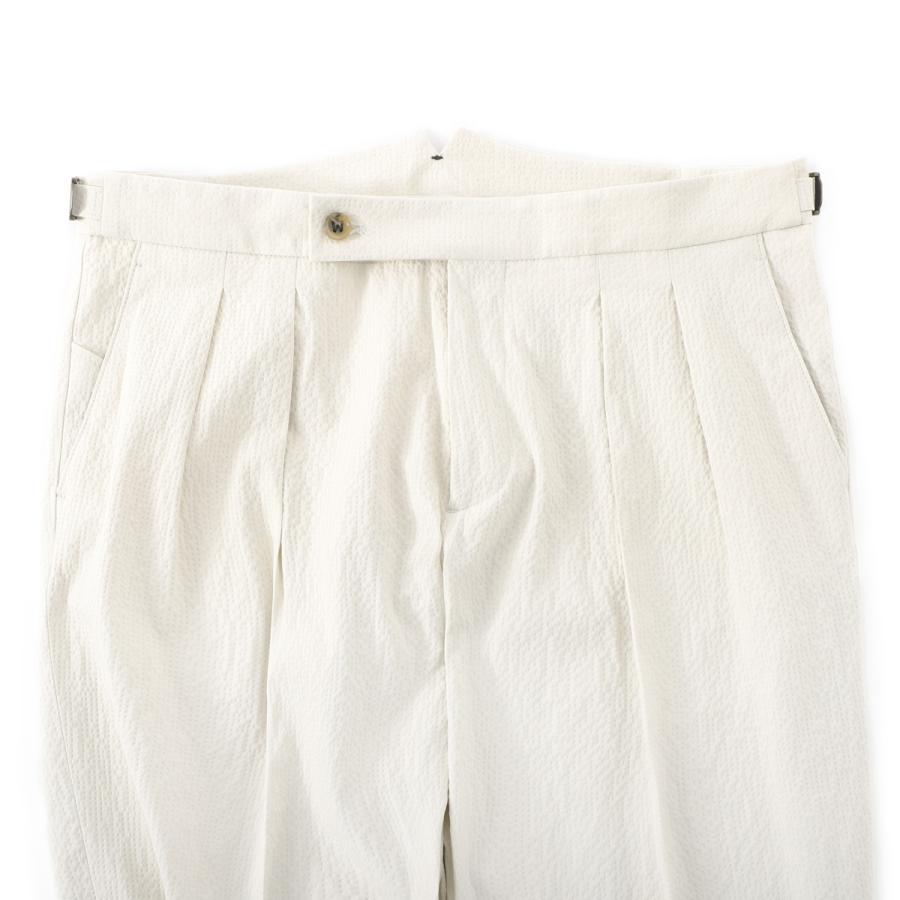 ベルウィッチ BERWICH ツープリーツ スラックス SCOTCH SEERSUCKER COTTON スコッチ コットンパンツ ホワイト メンズ scotch-sb1822x-ecruの画像