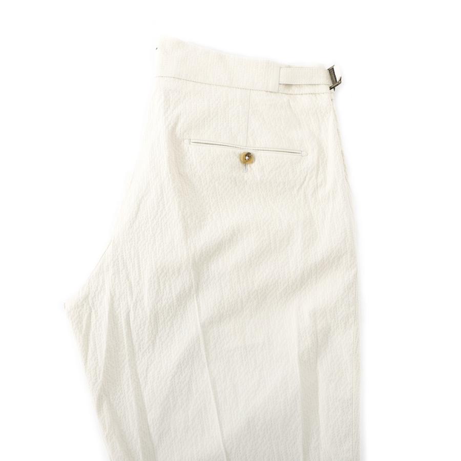 ベルウィッチ BERWICH ツープリーツ スラックス SCOTCH SEERSUCKER COTTON スコッチ コットンパンツ ホワイト メンズ scotch-sb1822x-ecruの画像
