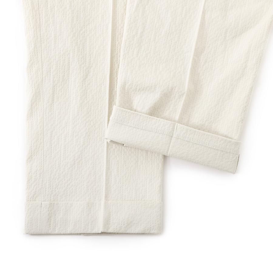 ベルウィッチ BERWICH ツープリーツ スラックス SCOTCH SEERSUCKER COTTON スコッチ コットンパンツ ホワイト メンズ scotch-sb1822x-ecruの画像