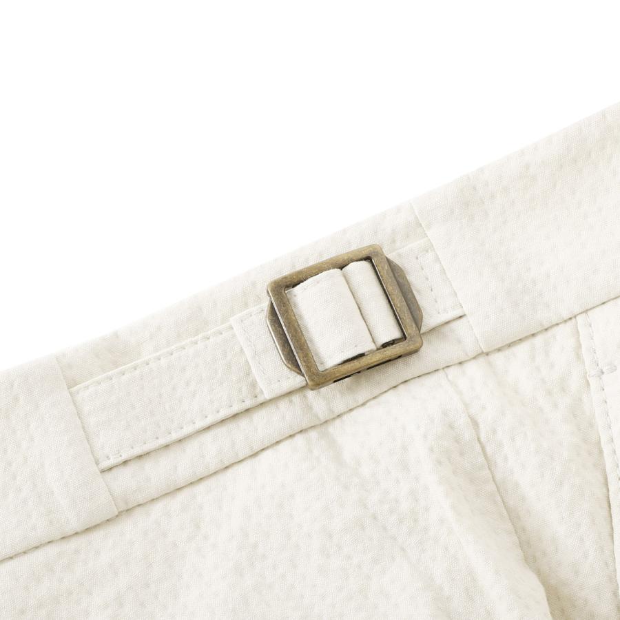 ベルウィッチ BERWICH ツープリーツ スラックス SCOTCH SEERSUCKER COTTON スコッチ コットンパンツ ホワイト メンズ scotch-sb1822x-ecruの画像