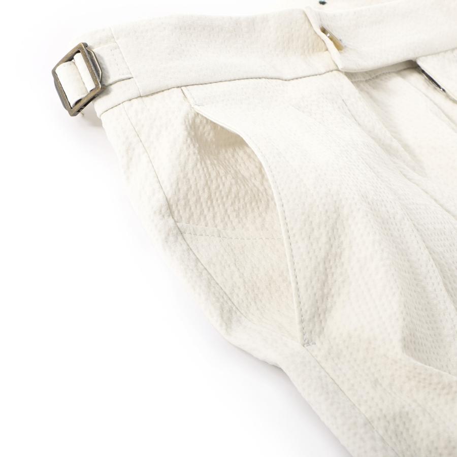 ベルウィッチ BERWICH ツープリーツ スラックス SCOTCH SEERSUCKER COTTON スコッチ コットンパンツ ホワイト メンズ scotch-sb1822x-ecruの画像