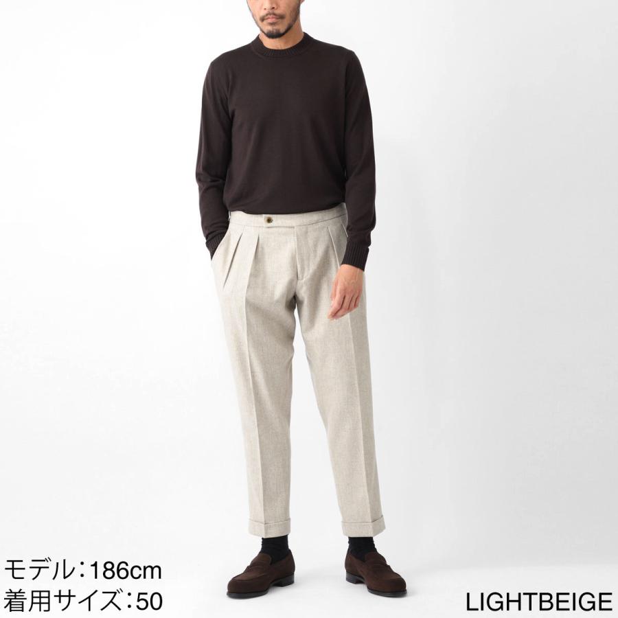 極美品✨プリーツプリーズ パンツ 長ズボン スラックス ベージュ サイズ2 ベルウィッチ BERWICH ツープリーツ スラックス SCOTCH CARDED MELANGE