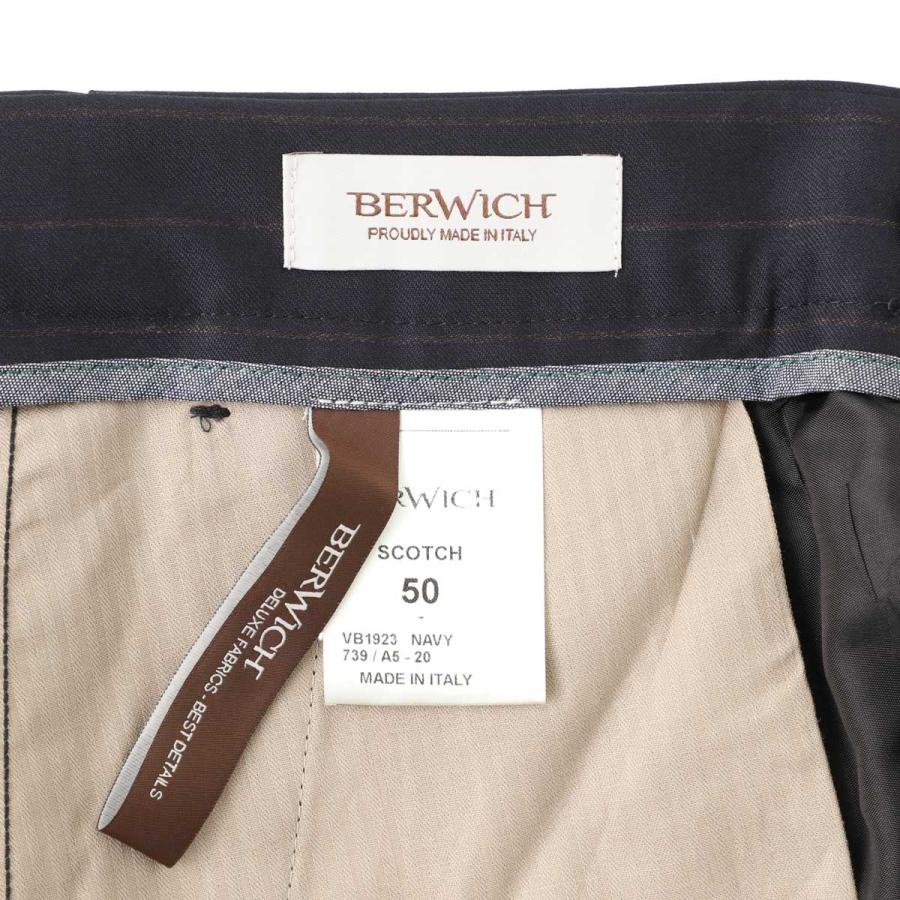 ベルウィッチ BERWICH ツープリーツ スラックス SCOTCH STRIPED
