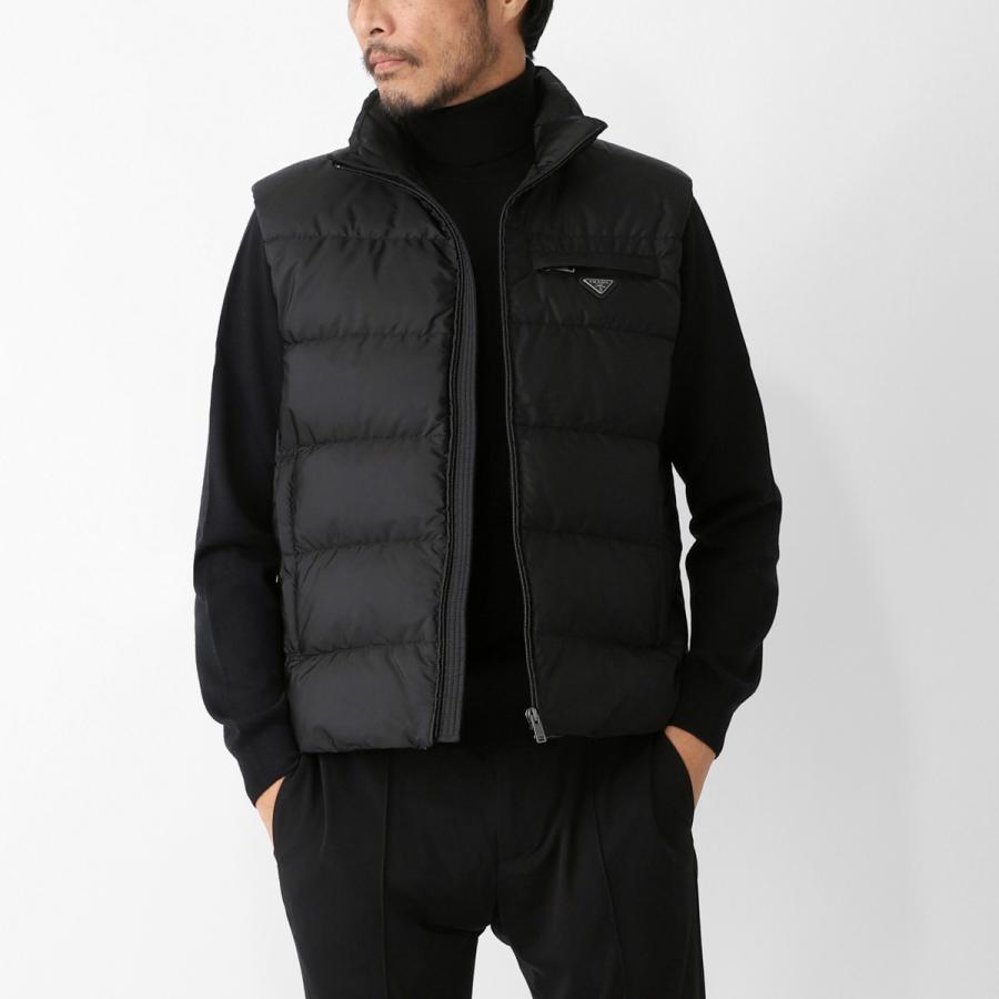 【正規品】PRADA ダウンベスト フード付き ブラック PRADA（プラダ） ダウンベスト 大きいサイズあり ブラック メンズ
