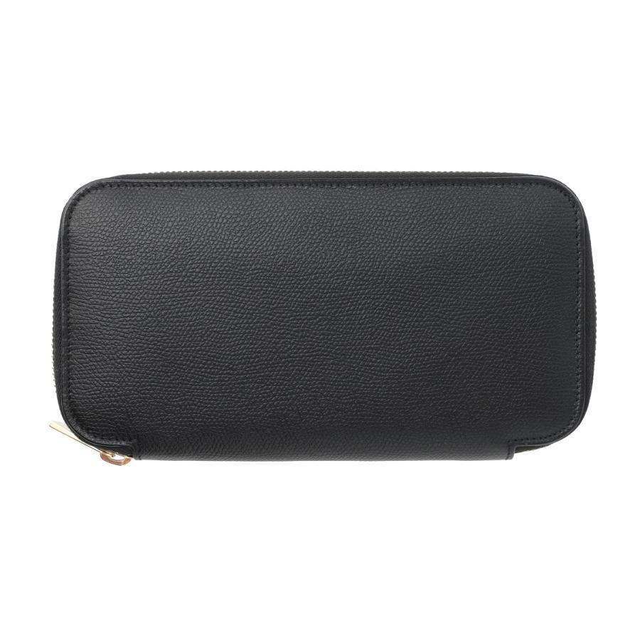 美品 ヴァレクストラ Valextra 長財布 ラウンドジップ ブラック レザー Valextra（ヴァレクストラ） ラウンドファスナー長財布 小銭入れ付き