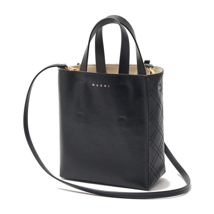 極美品 マルニ MUSEO 2way ショルダー トート ハンド バッグ 黒 MARNI マルニ トートバッグ 2WAY MUSEO ショルダーバッグ