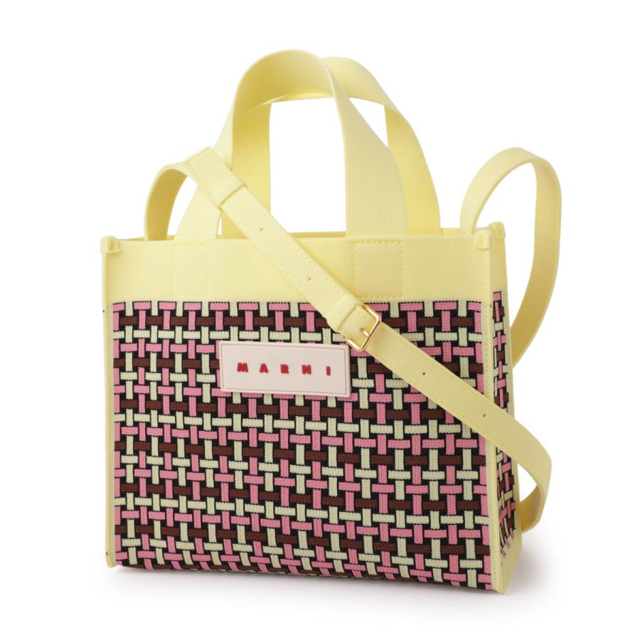 ○★新品 未使用 MARNI ジャガードニット トートバッグ 2WAYショルダー 新品 未使用 MARNI ジャガードニット トートバッグ レザーポーチ