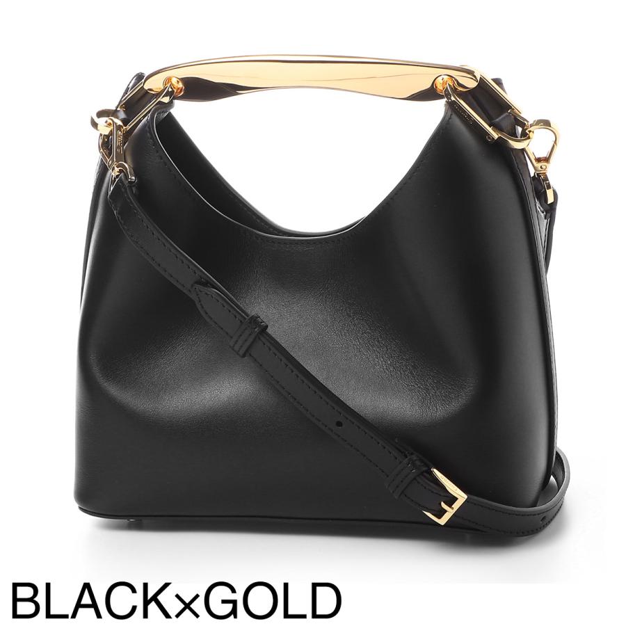 エレメ Elleme ハンドバッグ 2WAY Small Boomerang Leather ショルダーバッグ レディース small-boomerang-leather-black-goldの画像